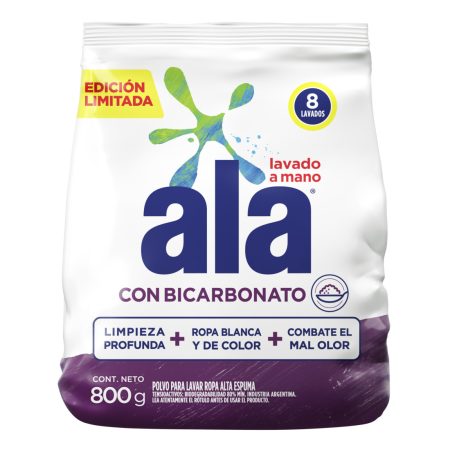 Jabon en Polvo Ala x 800gr. Lavado a Mano