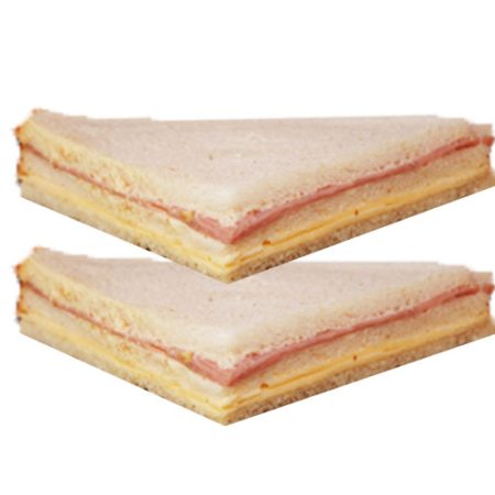 Sándwiches Miga Jamón y Queso (2 Triángulos)