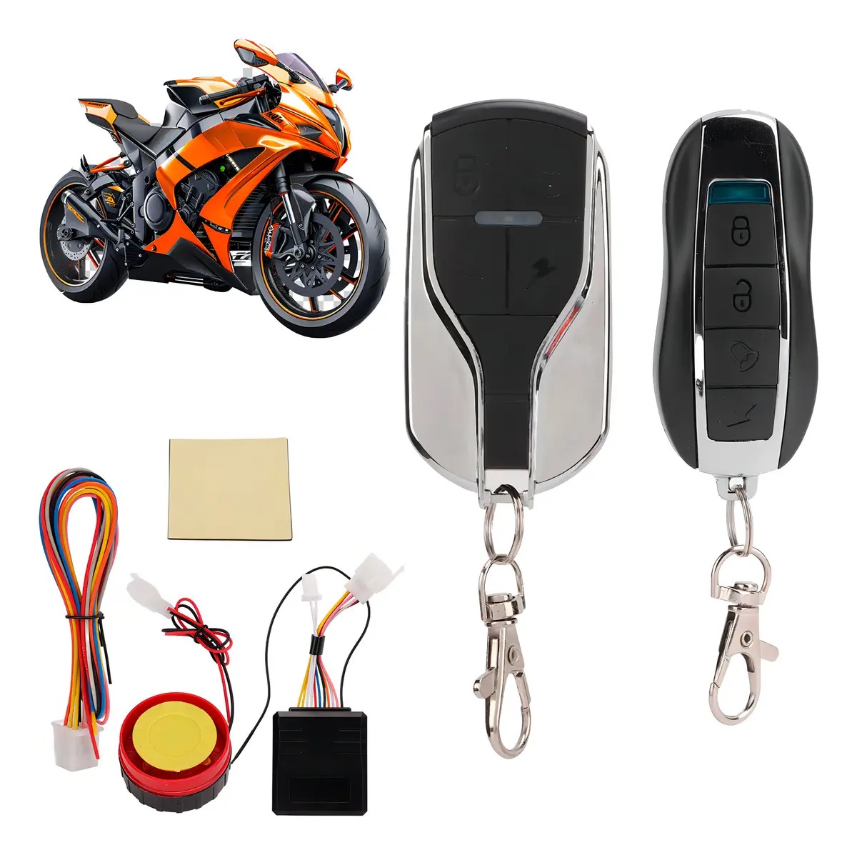 Alarma Para Moto Con Bloqueo Antirrobo 2 Controles