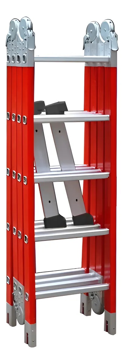 Escalera Dieléctrica Plegable Forceman Pro Fibra Vidrio 5.7 m 4 Tramos